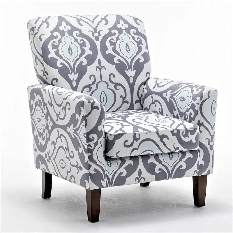 Contemporary Accent Arm Chair with Birch Wood Frame and Microfiber Upholstery