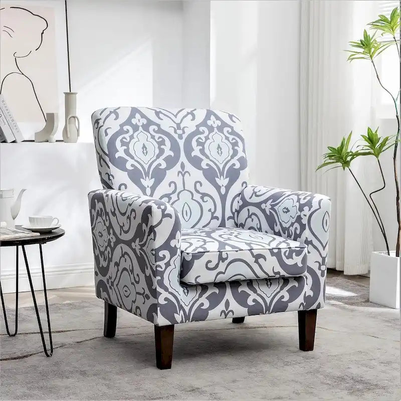 Contemporary Accent Arm Chair with Birch Wood Frame and Microfiber Upholstery