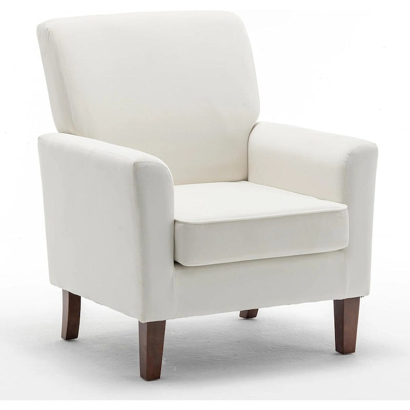 Contemporary Accent Arm Chair with Birch Wood Frame and Microfiber Upholstery