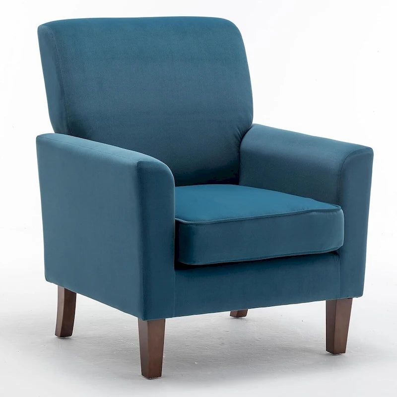 Contemporary Accent Arm Chair with Birch Wood Frame and Microfiber Upholstery