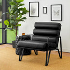 Glitzhome 26.75W Modern Comfy PU Leather Accent Chair with Metal Frame