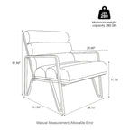 Glitzhome 26.75W Modern Comfy PU Leather Accent Chair with Metal Frame