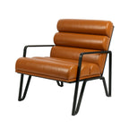 Glitzhome 26.75W Modern Comfy PU Leather Accent Chair with Metal Frame