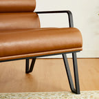 Glitzhome 26.75W Modern Comfy PU Leather Accent Chair with Metal Frame