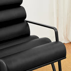 Glitzhome 26.75W Modern Comfy PU Leather Accent Chair with Metal Frame