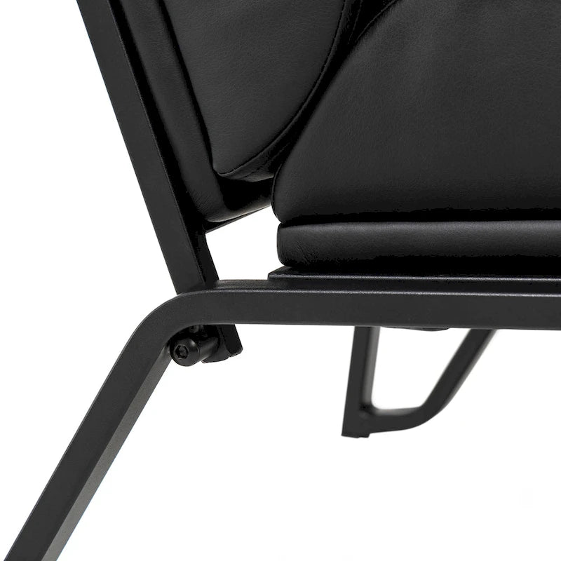 Glitzhome 26.75W Modern Comfy PU Leather Accent Chair with Metal Frame
