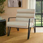 Glitzhome 26.75W Modern Comfy PU Leather Accent Chair with Metal Frame