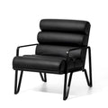 Glitzhome 26.75W Modern Comfy PU Leather Accent Chair with Metal Frame