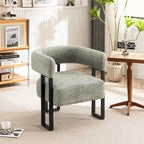 Upholstered Teddy Velvet Single Accent Chair Modern Corner Padded Boucle Armchair for Living Room Bedroom Lounge