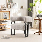Upholstered Teddy Velvet Single Accent Chair Modern Corner Padded Boucle Armchair for Living Room Bedroom Lounge