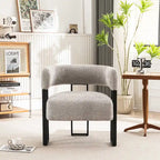 Upholstered Teddy Velvet Single Accent Chair Modern Corner Padded Boucle Armchair for Living Room Bedroom Lounge