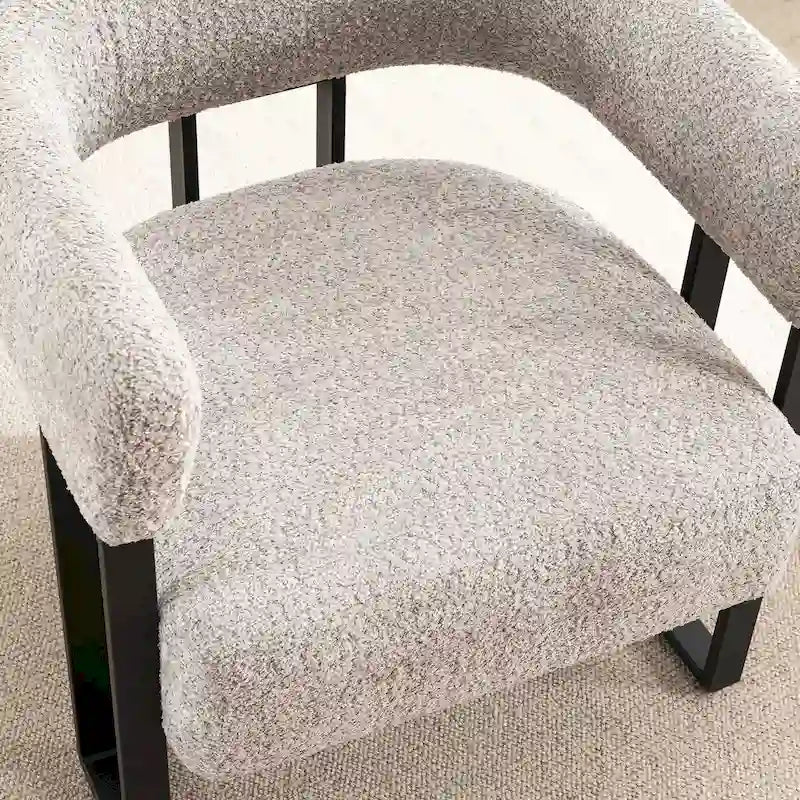 Upholstered Teddy Velvet Single Accent Chair Modern Corner Padded Boucle Armchair for Living Room Bedroom Lounge