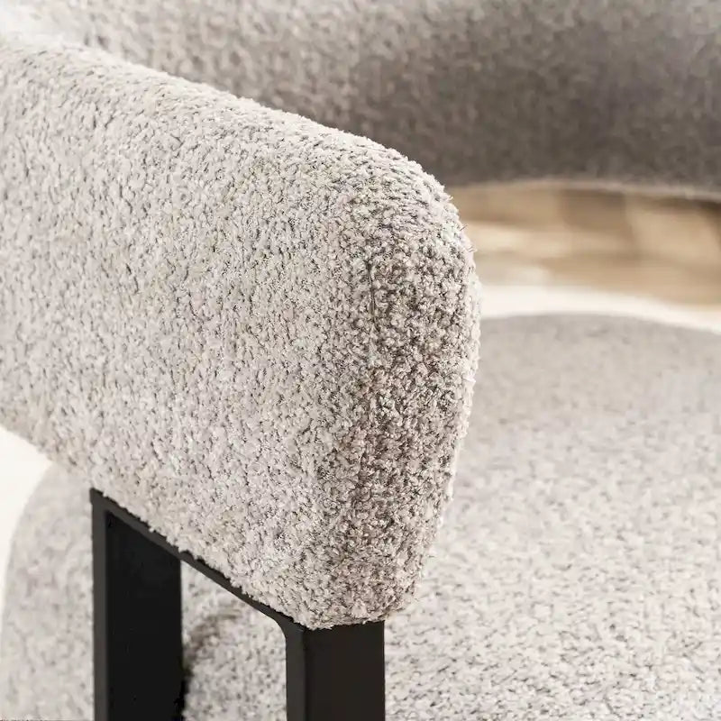 Upholstered Teddy Velvet Single Accent Chair Modern Corner Padded Boucle Armchair for Living Room Bedroom Lounge