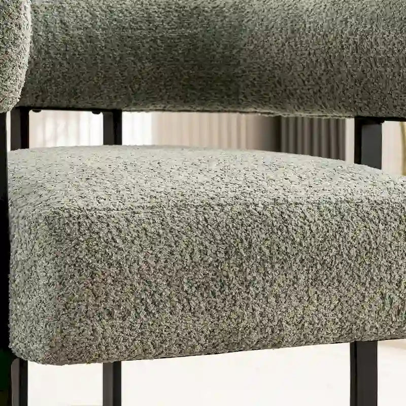 Upholstered Teddy Velvet Single Accent Chair Modern Corner Padded Boucle Armchair for Living Room Bedroom Lounge