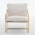 Upholstered Hanging Armchairs with Arm Pockets, Metal Frame,Set of 2