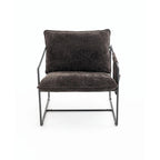 Upholstered Hanging Armchairs with Arm Pockets, Metal Frame,Set of 2
