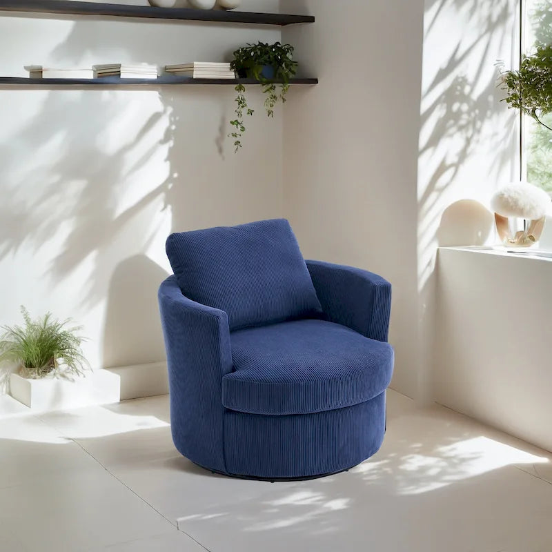 360° drehbarer Sessel mit runder Sitzschale, bequemer runder Sofasessel fürs Wohnzimmer, geeignet für Kinderzimmer, Hotel, Schlafzimmer und Büro