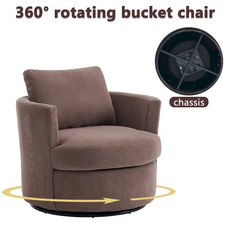 360° drehbarer Sessel mit runder Sitzschale, bequemer runder Sofasessel fürs Wohnzimmer, geeignet für Kinderzimmer, Hotel, Schlafzimmer und Büro