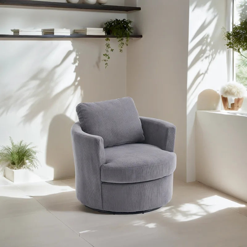 360° drehbarer Sessel mit runder Sitzschale, bequemer runder Sofasessel fürs Wohnzimmer, geeignet für Kinderzimmer, Hotel, Schlafzimmer und Büro