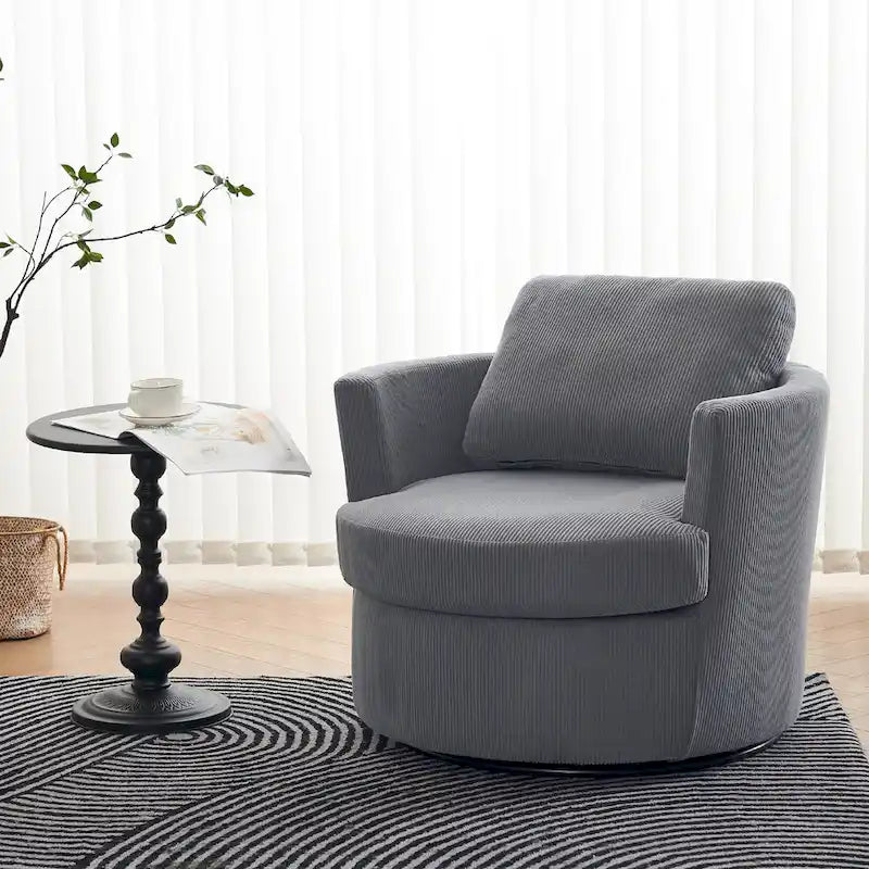 360° drehbarer Sessel mit runder Sitzschale, bequemer runder Sofasessel fürs Wohnzimmer, geeignet für Kinderzimmer, Hotel, Schlafzimmer und Büro
