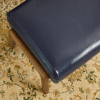 Glitzhome 30.75H Mid-Century PU Leather Armchair with Ottoman Set