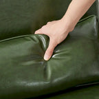 Glitzhome 30.75H Mid-Century PU Leather Armchair with Ottoman Set