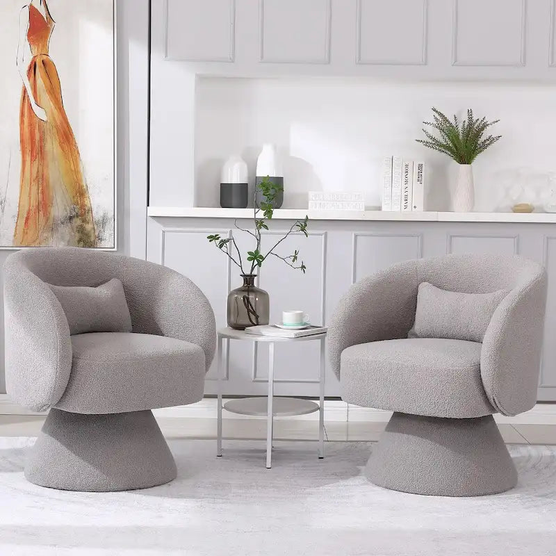 Sillón tapizado giratorio (juego de 2)