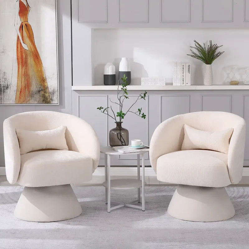 Sillón tapizado giratorio (juego de 2)