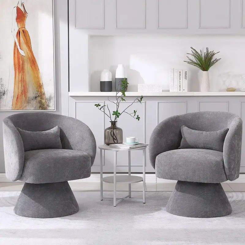Sillón tapizado giratorio (juego de 2)