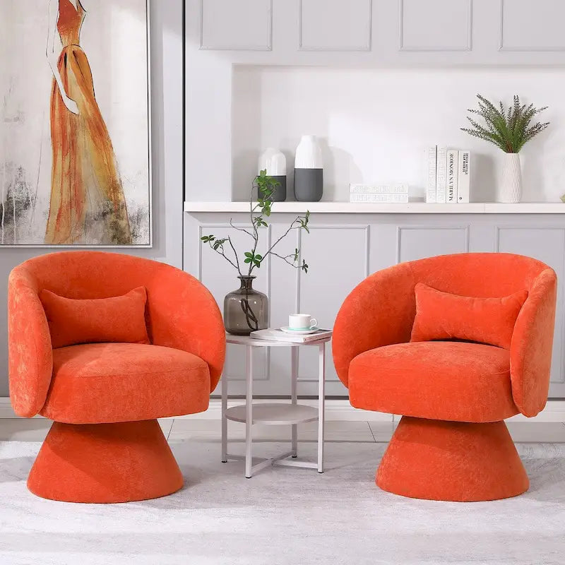 Sillón tapizado giratorio (juego de 2)