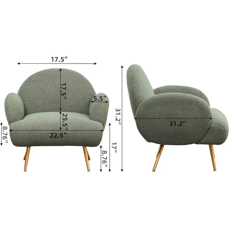 XINMICS Modern Accent Chair Upholstered Armchair for Living Room, Bedroom