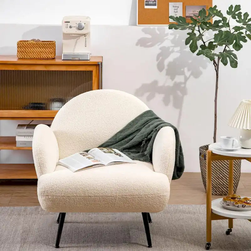 XINMICS Modern Accent Chair Upholstered Armchair for Living Room, Bedroom