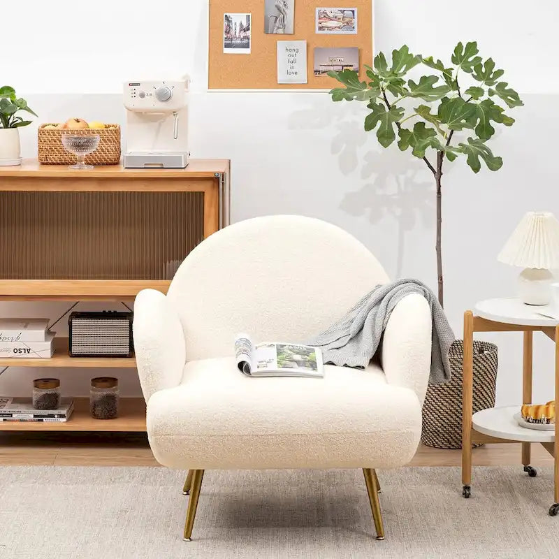 XINMICS Modern Accent Chair Upholstered Armchair for Living Room, Bedroom