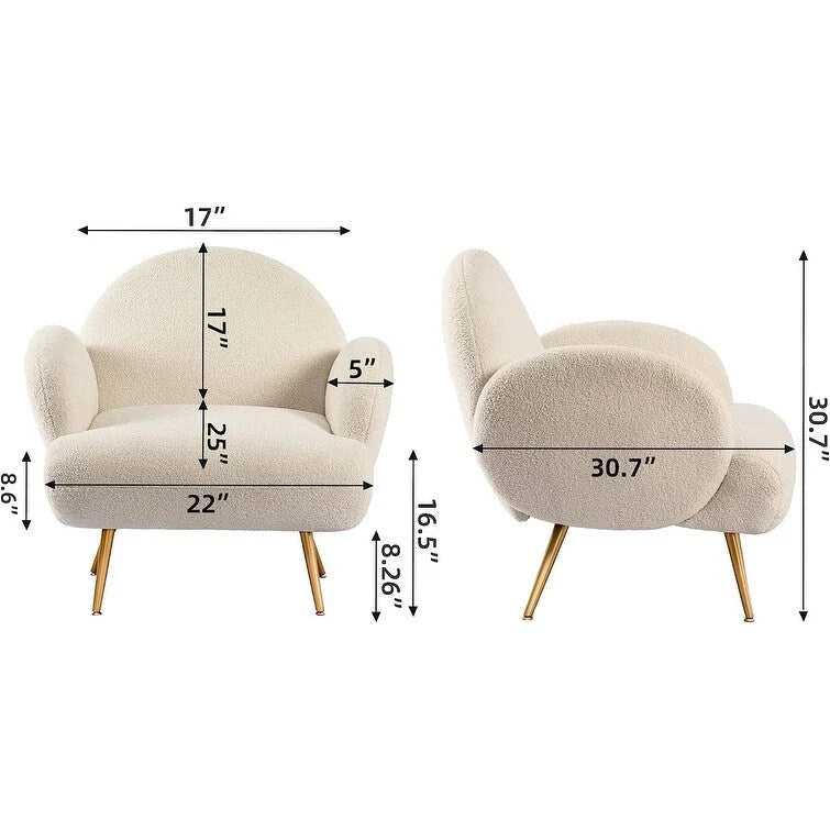 XINMICS Modern Accent Chair Upholstered Armchair for Living Room, Bedroom