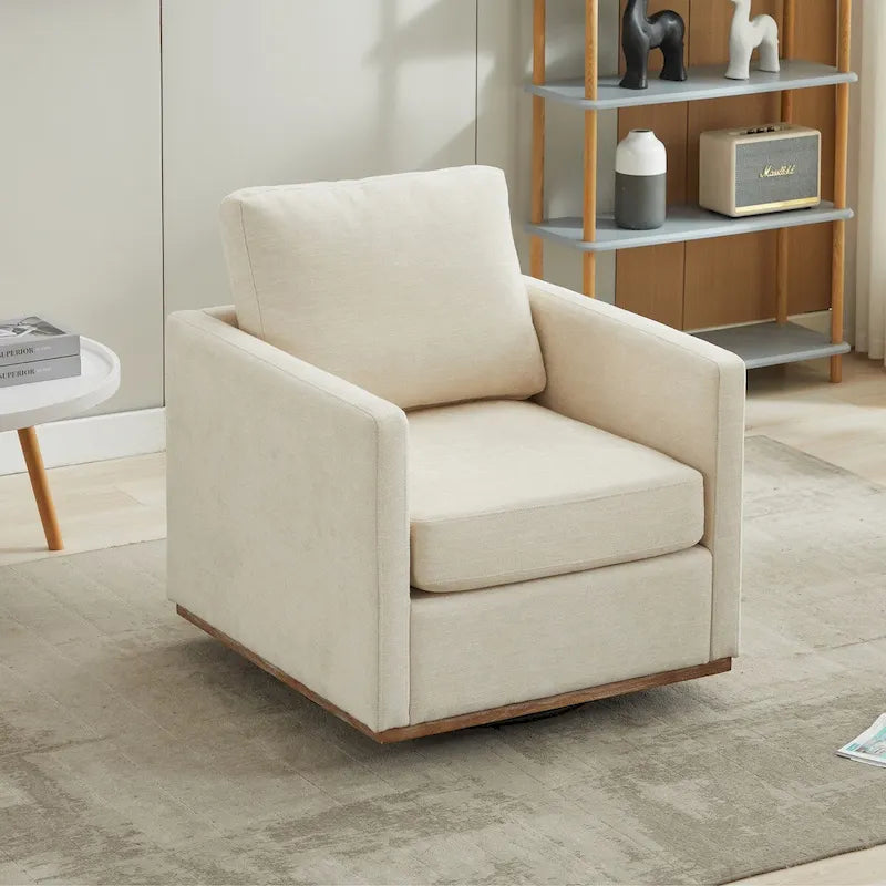 Sillón decorativo giratorio moderno de mediados de siglo, sillón con brazos giratorio 360 grados para la sala de estar o el dormitorio