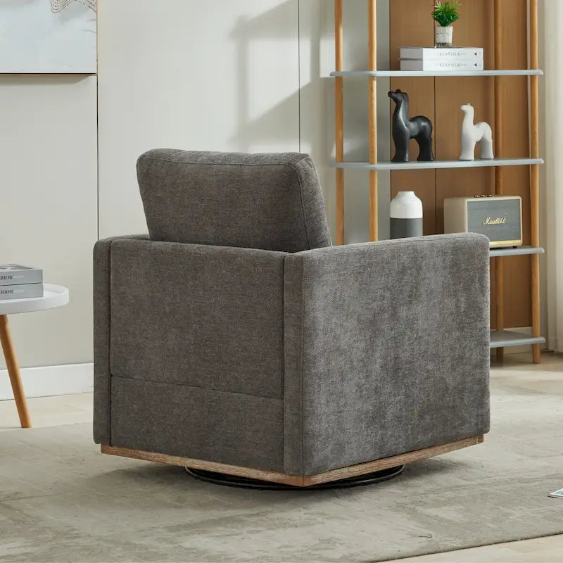 Mid Century Modern Swivel Accent Chair, 360 Degree Swivel Armchair For Living Room, Bedroom