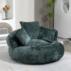 Poltrona sacco confortevole e resistente, imbottita in ciniglia, con schienale alto, HOMEFUN