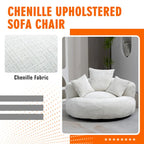 Poltrona sacco confortevole e resistente, imbottita in ciniglia, con schienale alto, HOMEFUN