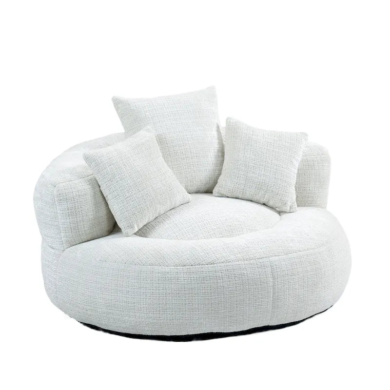 Poltrona sacco confortevole e resistente, imbottita in ciniglia, con schienale alto, HOMEFUN