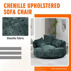 Poltrona sacco confortevole e resistente, imbottita in ciniglia, con schienale alto, HOMEFUN