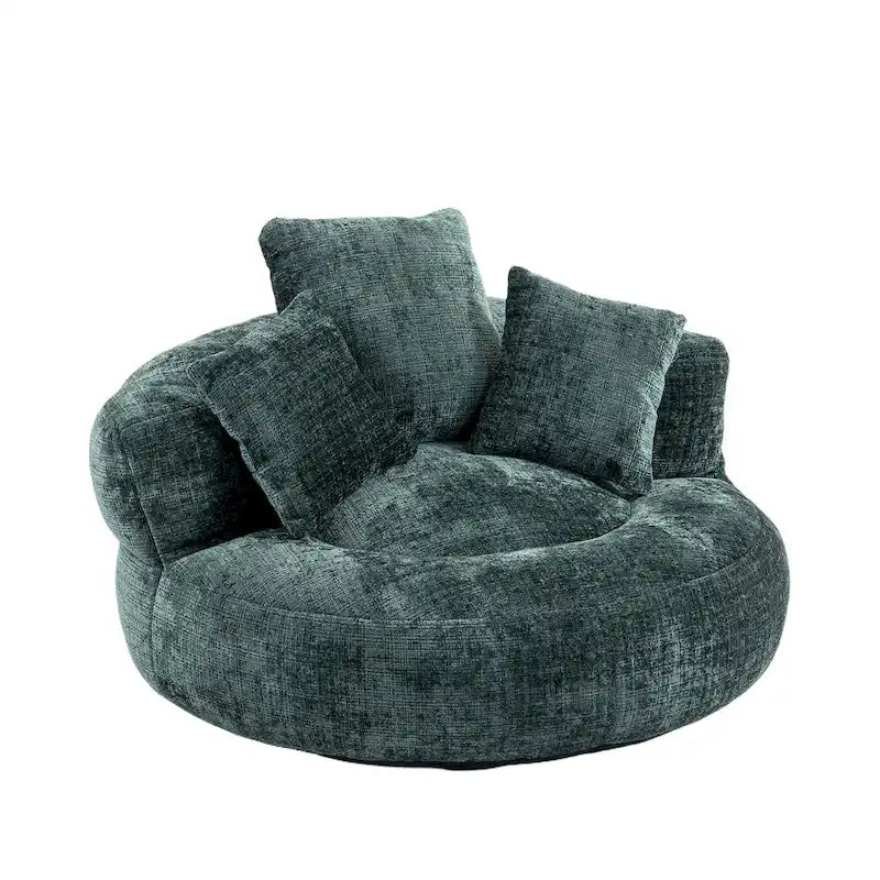 Poltrona sacco confortevole e resistente, imbottita in ciniglia, con schienale alto, HOMEFUN