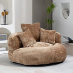Poltrona sacco confortevole e resistente, imbottita in ciniglia, con schienale alto, HOMEFUN