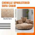 Poltrona sacco confortevole e resistente, imbottita in ciniglia, con schienale alto, HOMEFUN