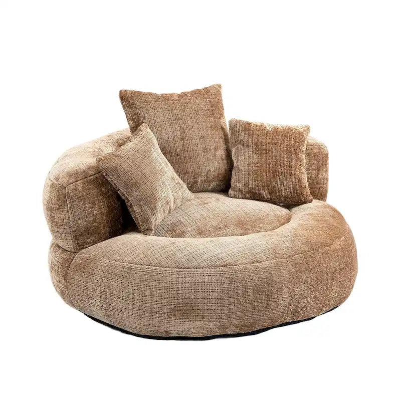 Poltrona sacco confortevole e resistente, imbottita in ciniglia, con schienale alto, HOMEFUN