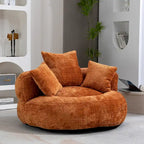 Poltrona sacco confortevole e resistente, imbottita in ciniglia, con schienale alto, HOMEFUN