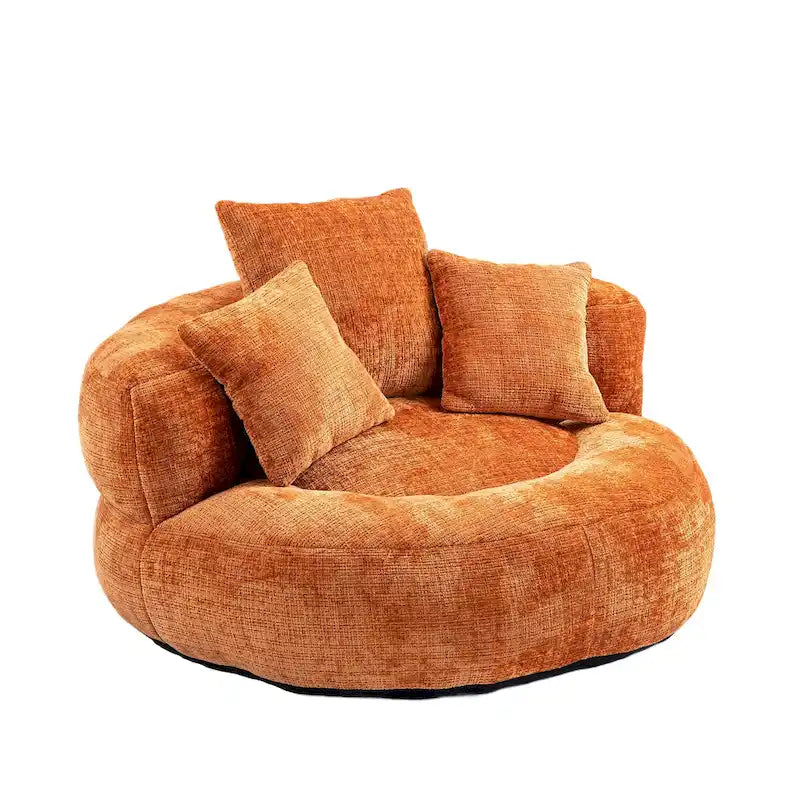 Poltrona sacco confortevole e resistente, imbottita in ciniglia, con schienale alto, HOMEFUN