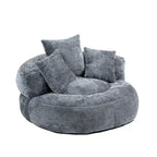Poltrona sacco confortevole e resistente, imbottita in ciniglia, con schienale alto, HOMEFUN