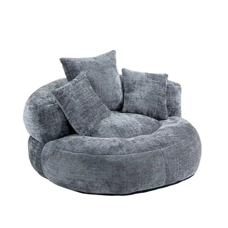 Poltrona sacco confortevole e resistente, imbottita in ciniglia, con schienale alto, HOMEFUN