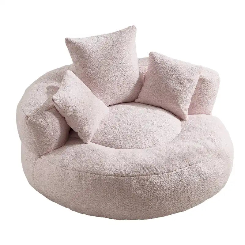 Poltrona sacco confortevole e resistente, imbottita in ciniglia, con schienale alto, HOMEFUN