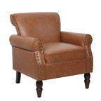 Akzentsessel mit Nagelkopfdetails und Kunstlederbezug